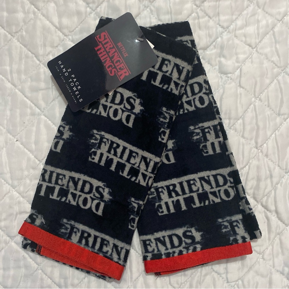 Stranger Things Black and Red Hand Towels